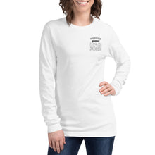 Load image into Gallery viewer, White long sleeved tee with dad joke - unisex